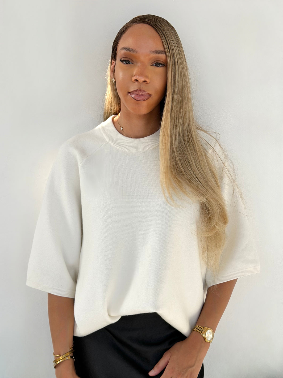 Pull En Maille Manches 3/4